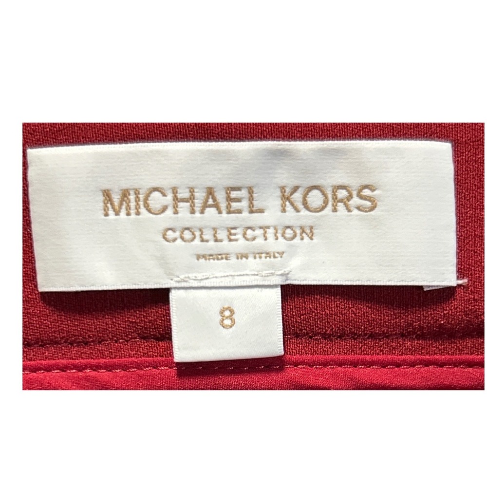 Michael Kors Maroon Red Bell Bottom Slacks Dress Pants Size 8 Flare Leg Ttousers - Picture 5 of 8